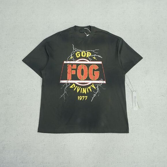 Fear of God Black Vintage Print Short Sleeve T Shirt